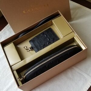 Coach - Signature Leather Pencil Case & ID Lanyard, NIB